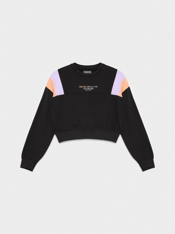 One Day cropped sweatshirt black front view