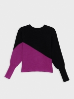 %Pto% Balloon sleeve sweater fuchsia front view