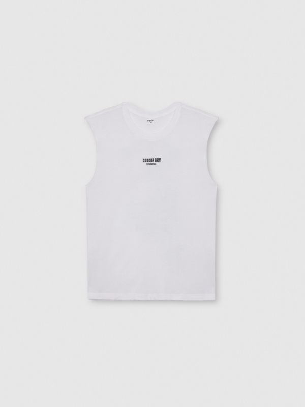  Sleeveless shirt California white front view