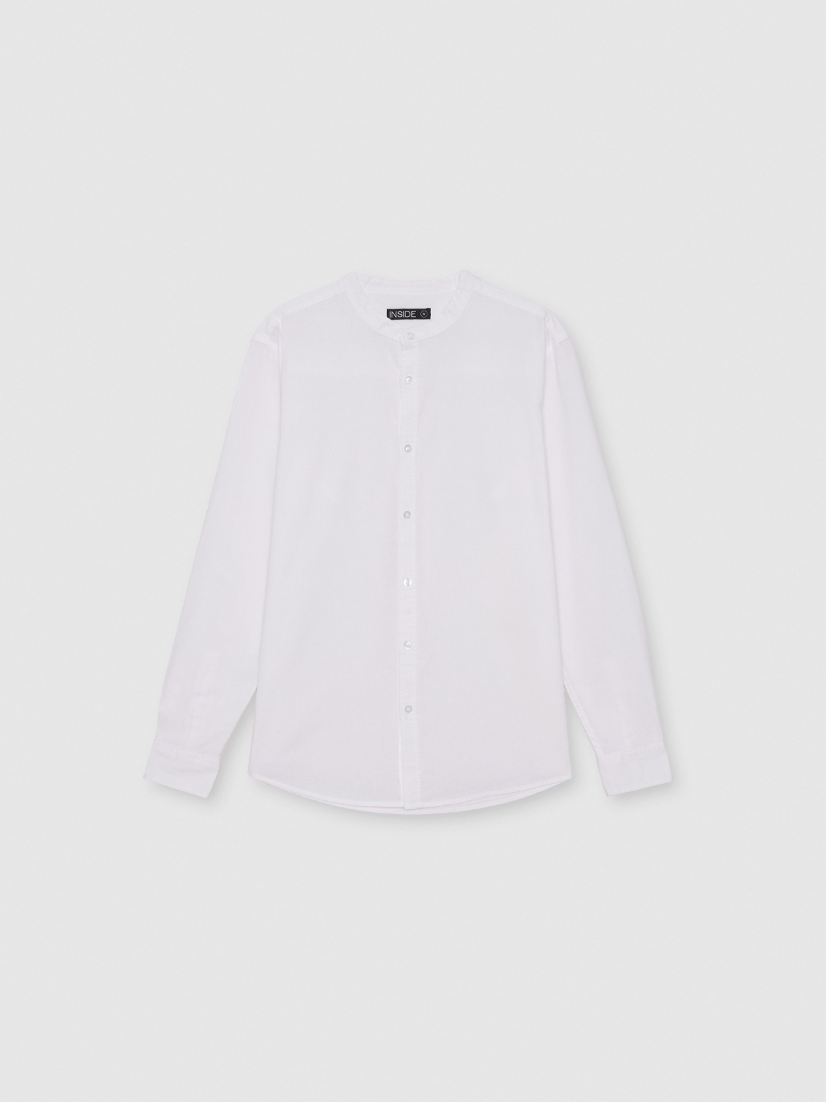 Camisa manga larga lino cuello mao