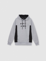 %Pto% Sudadera con capucha gris vigoré medio vista frontal