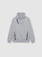 %Pto% Sudadera cuello cruzado melange medio vista frontal
