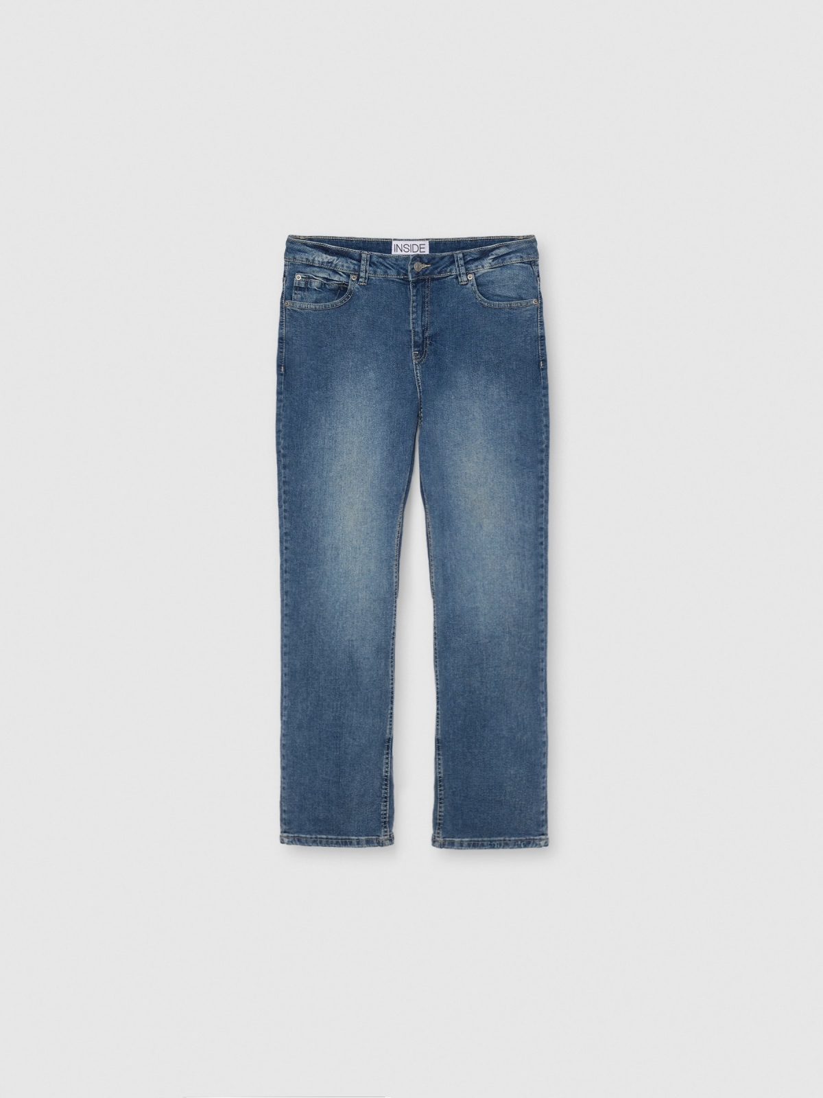  Jeans high rise straight azul azul vista frontal