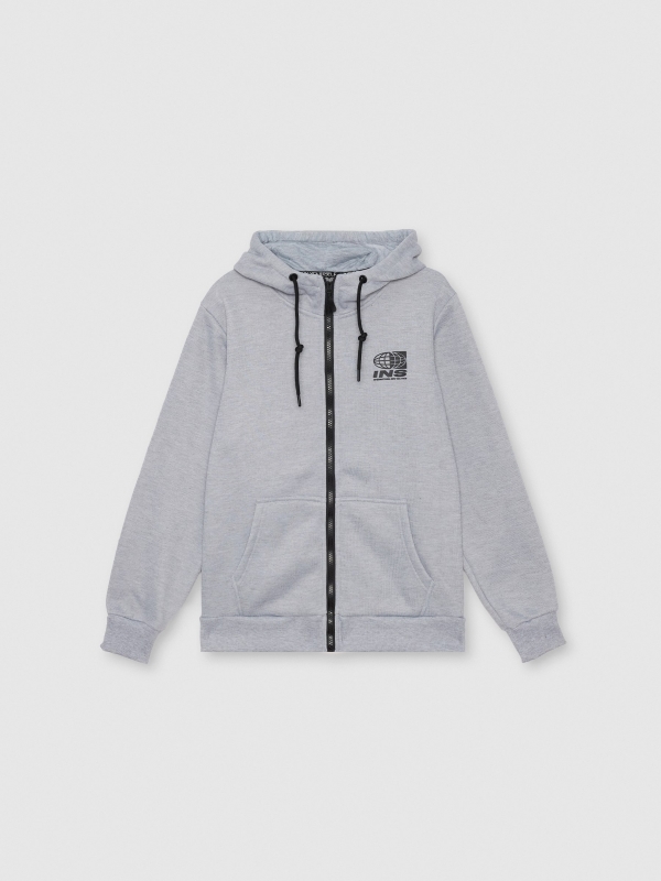 Sudadera con cremallera gris vigoré medio vista frontal