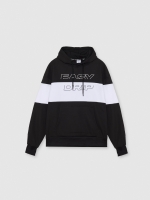 %Pto% Sudadera con capucha color block blanco y negro negro vista frontal