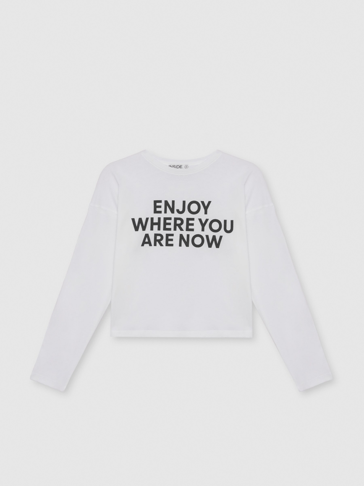  Long sleeve t-shirt with text print white front view