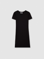 %Pto% Basic ribbed dress black front view