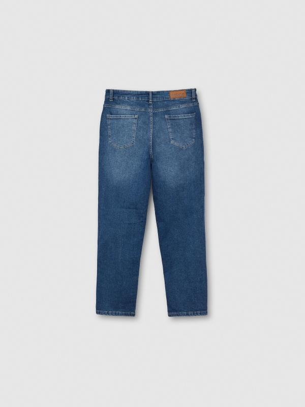 Jeans mom slim azul vista trasera