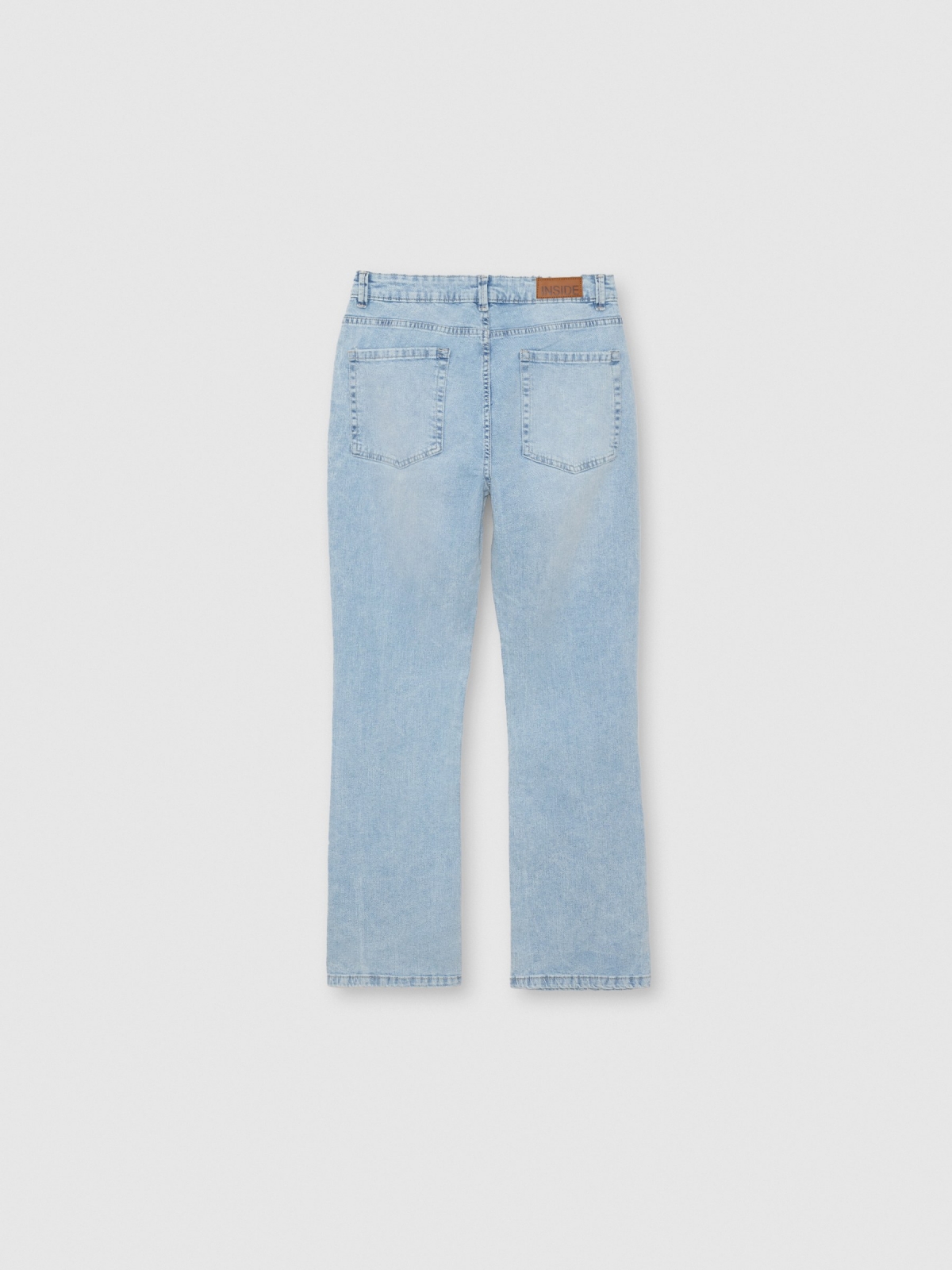 Jeans high rise straight azul claro azul claro vista trasera