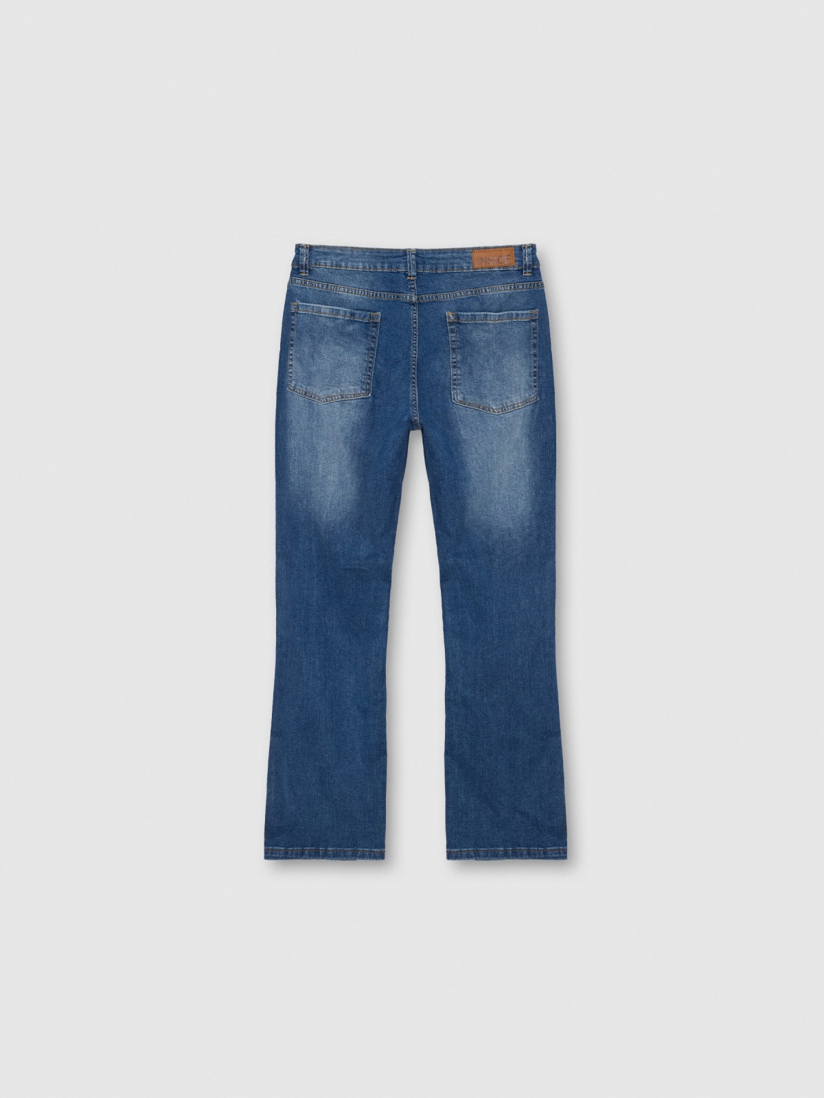 Jeans high rise straight azul oscuro azul oscuro vista trasera