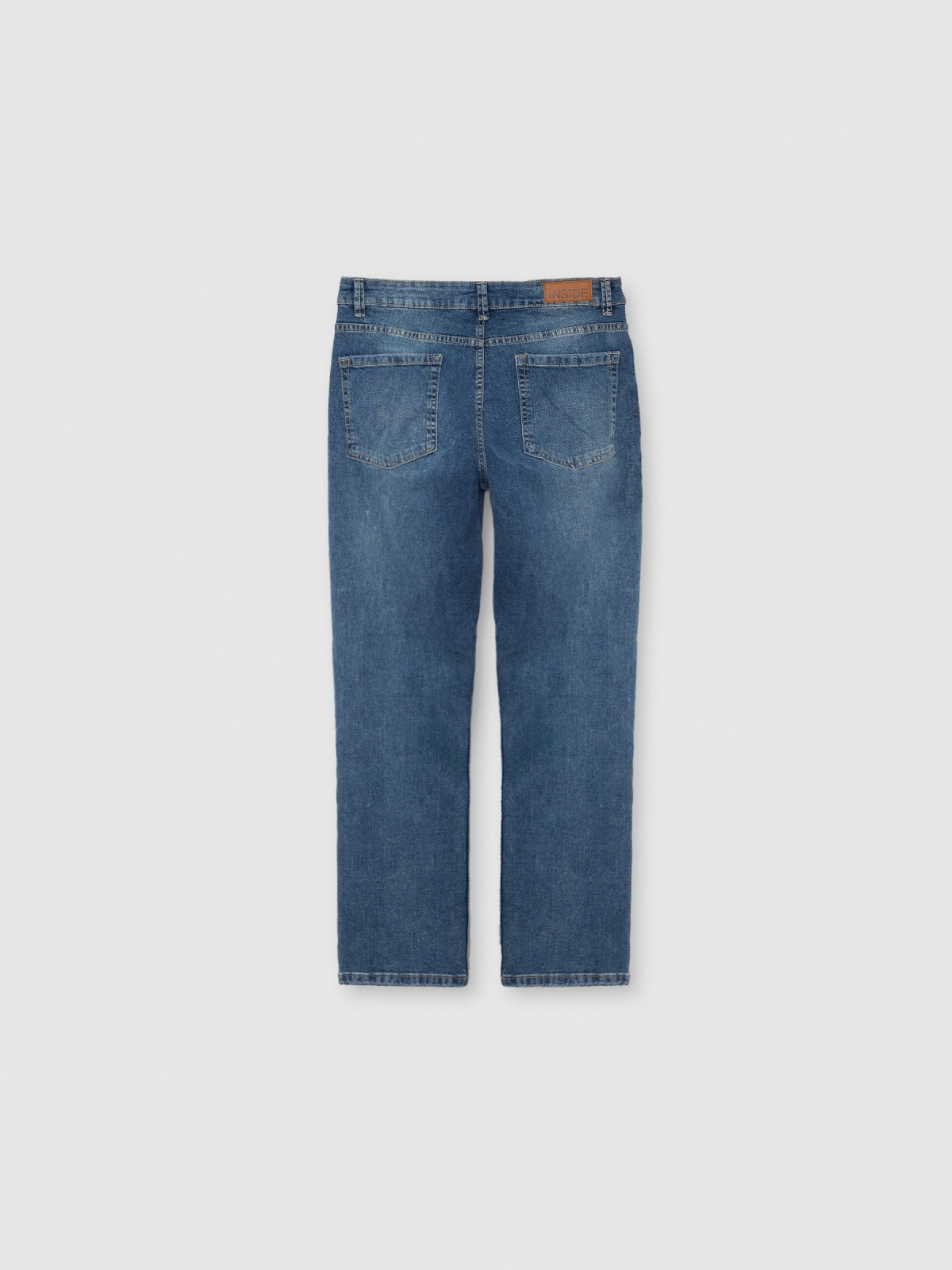 Jeans high rise straight azul azul vista trasera