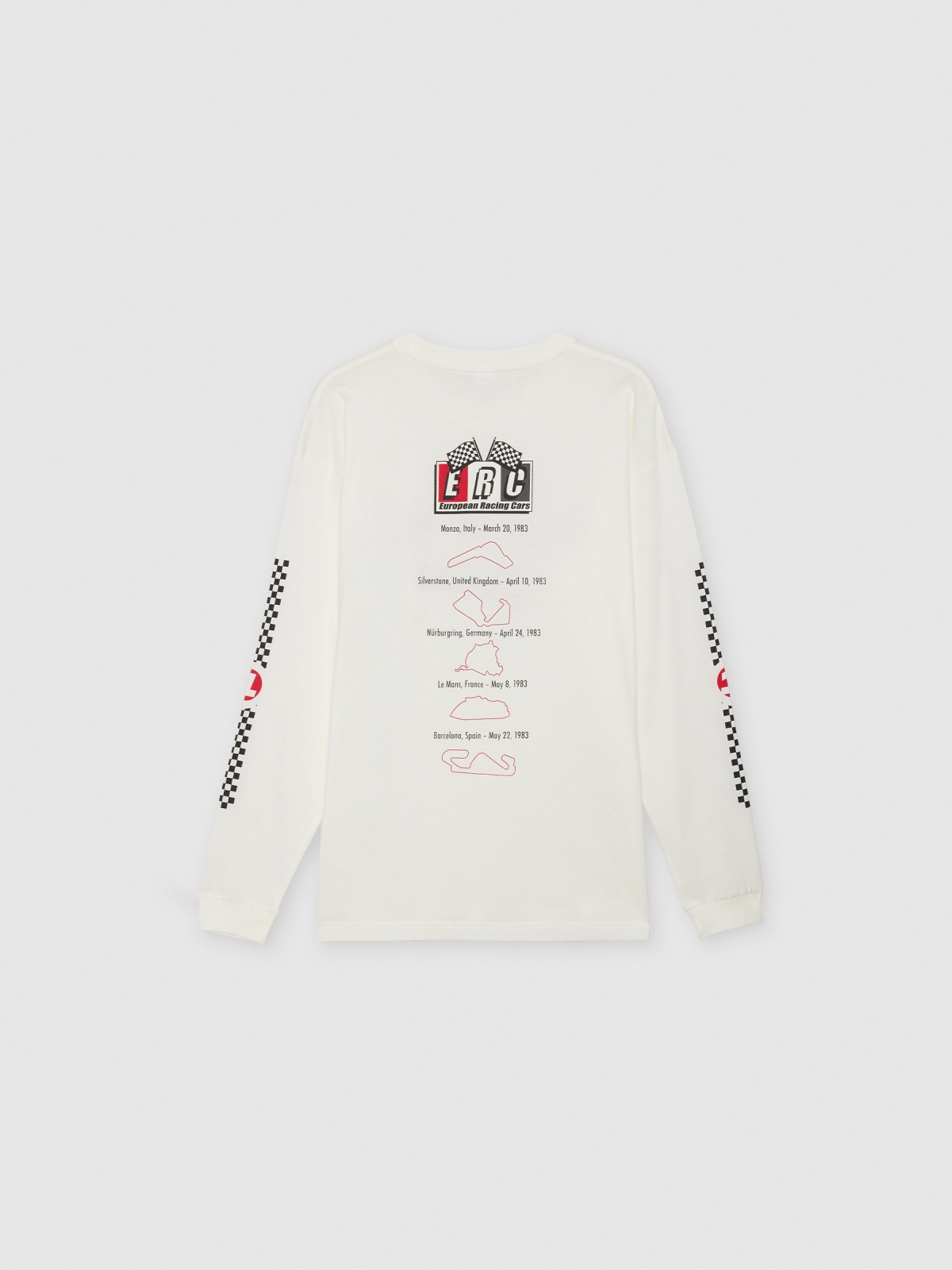 Camiseta manga larga racing crudo vista trasera