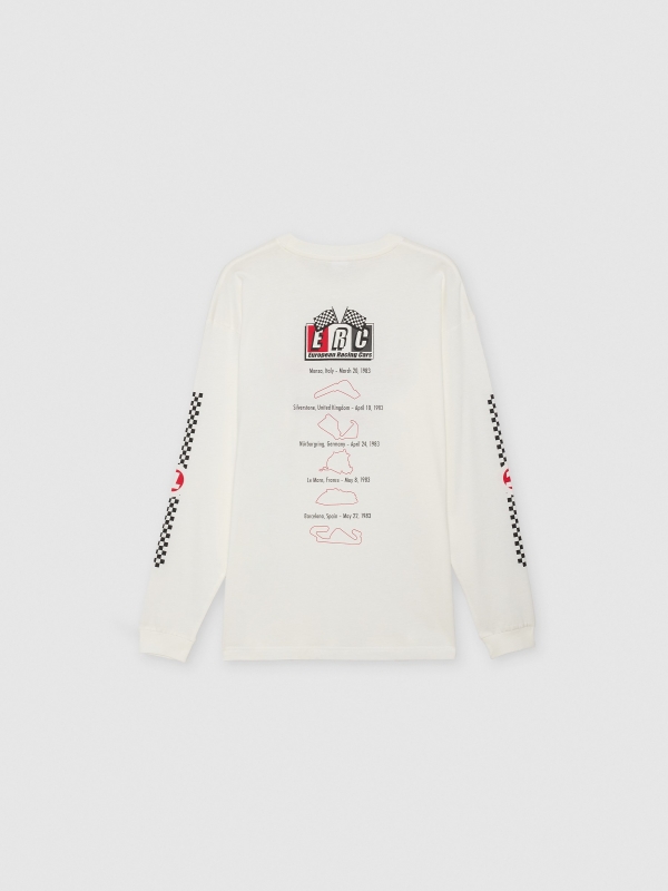 Long sleeve racing shirt raw back view