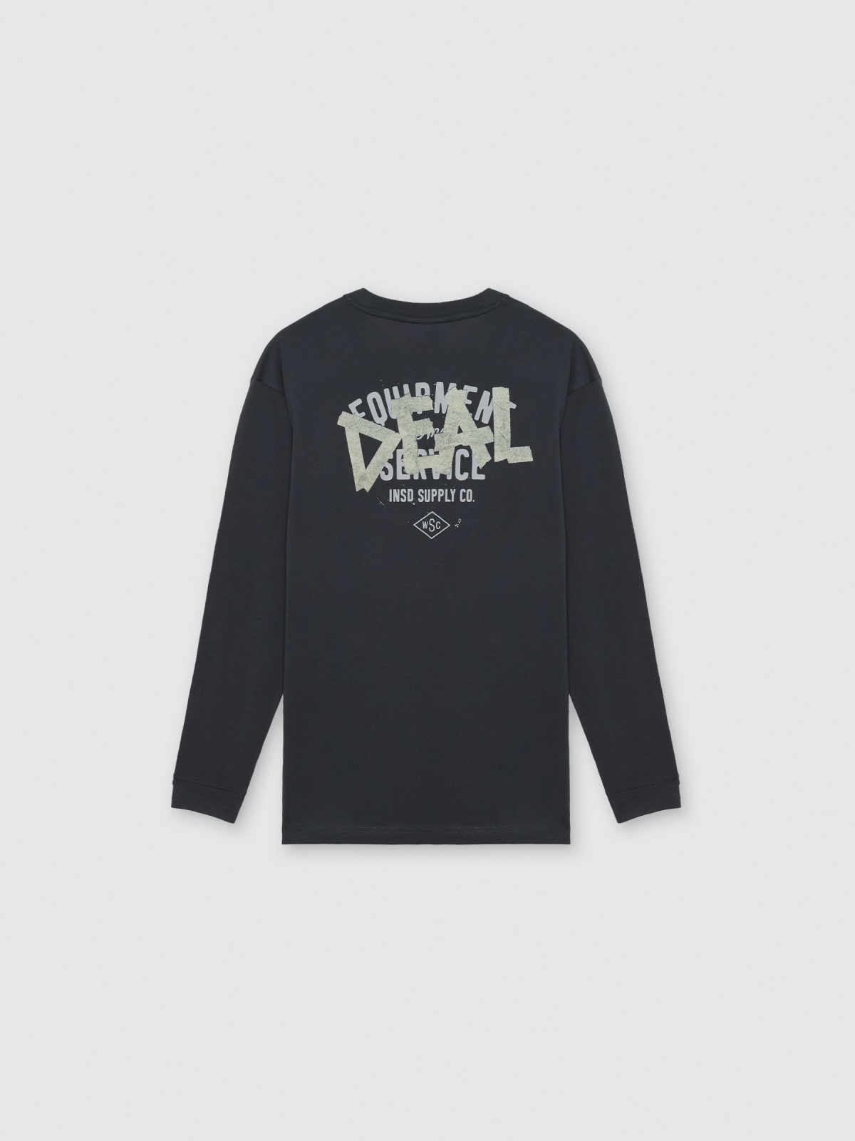 Camiseta manga larga cinta gris vista trasera
