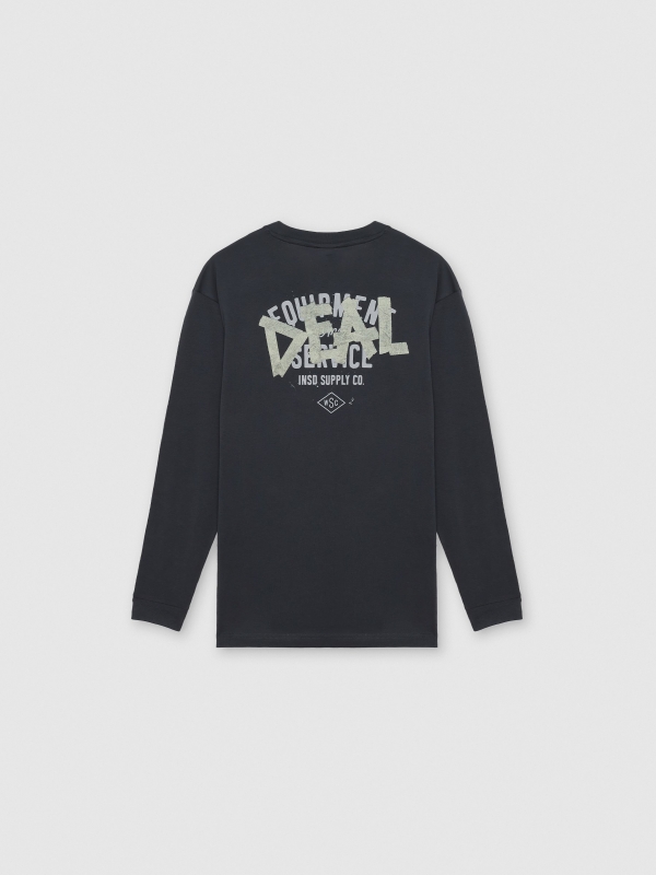 Camiseta manga larga cinta gris vista trasera