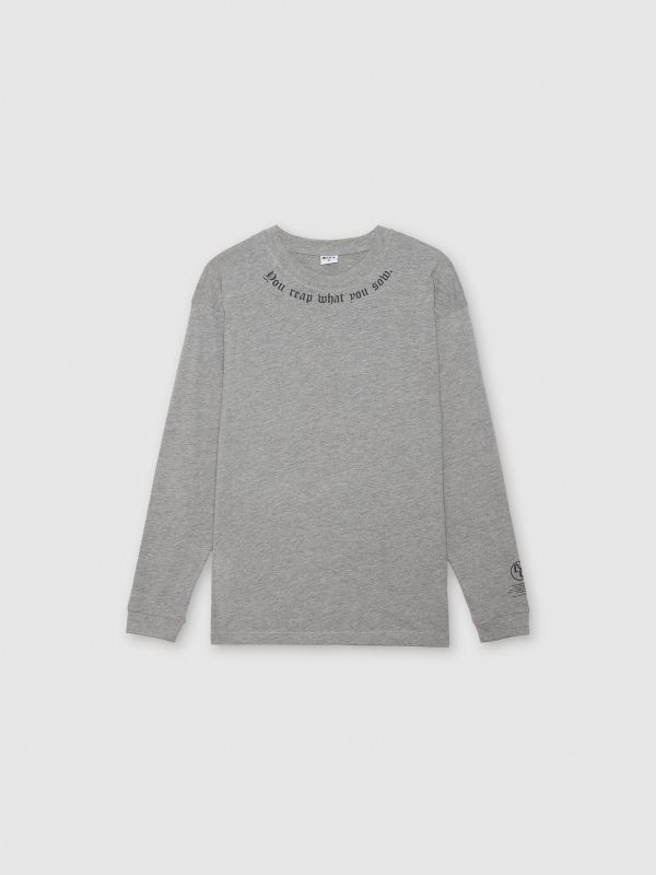  Camiseta manga larga karma gris vigoré medio vista frontal