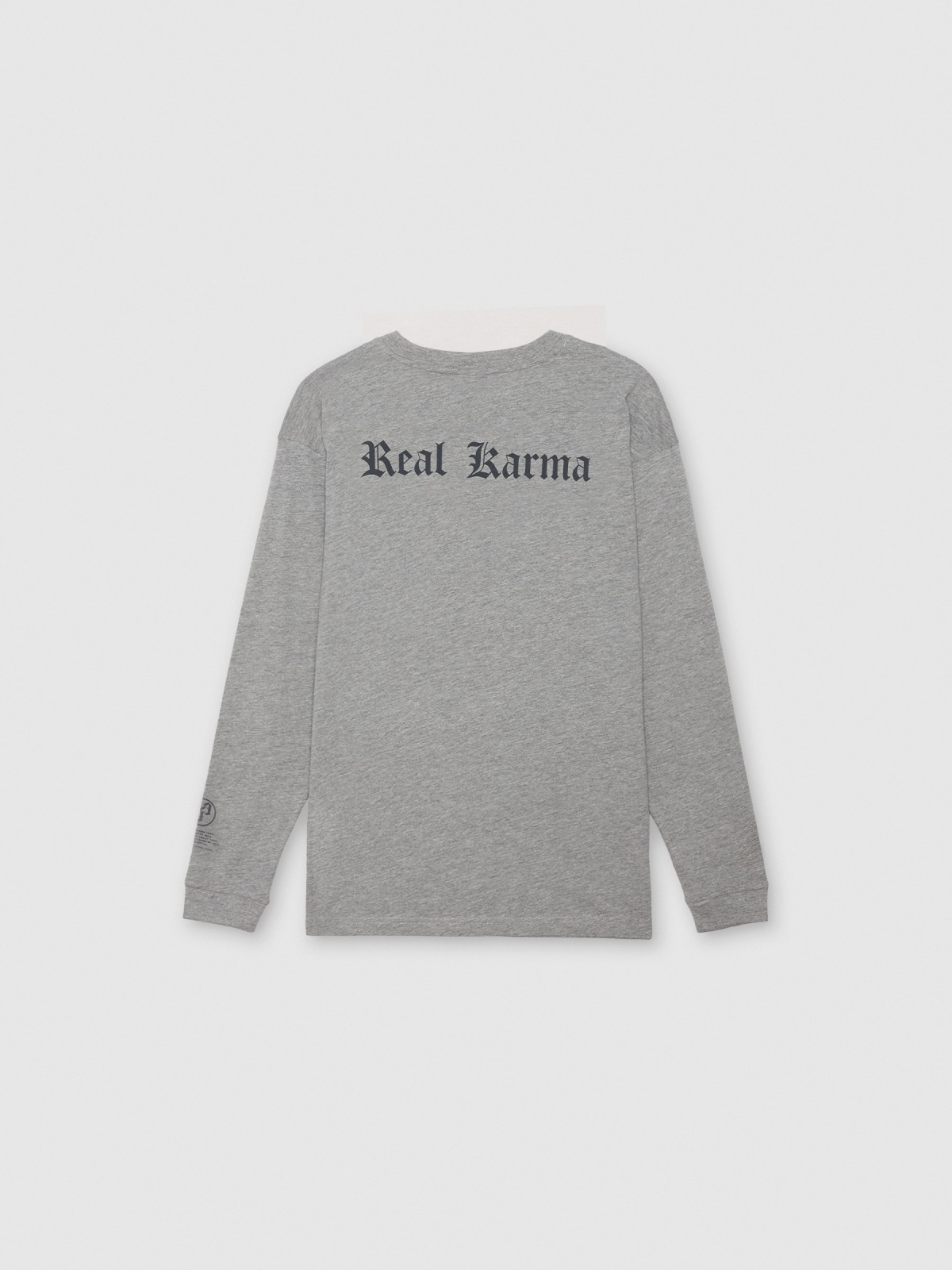 Camiseta manga larga karma gris vigoré medio vista trasera