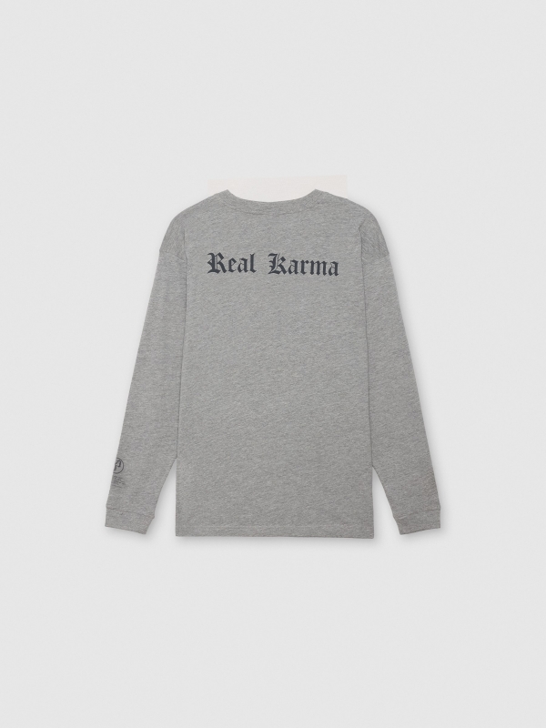 Camiseta manga larga karma gris vigoré medio vista trasera