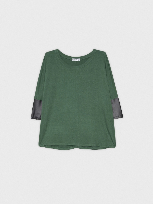  Camiseta detalles efecto piel verde
