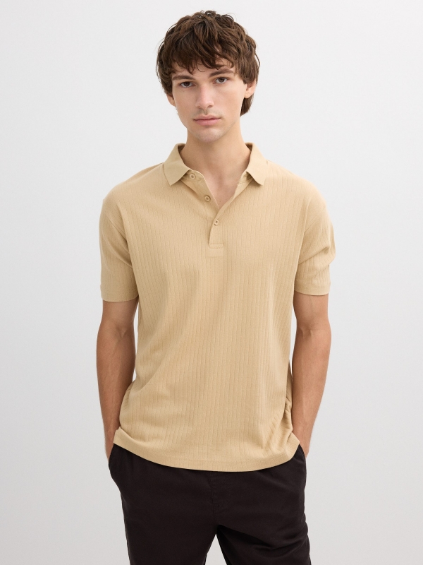 Ribbed basic polo