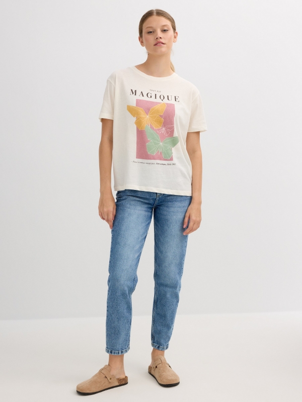 Magic print t-shirt off white front view