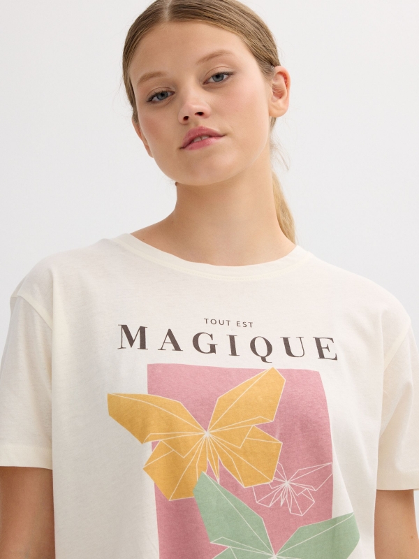 Magic print t-shirt off white detail view