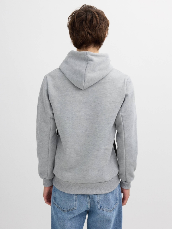 Hoodie medium grey vigore middle back view