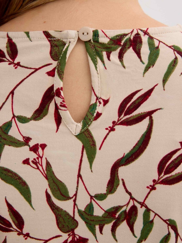 Vestido corto estampado blanco roto vista detalle