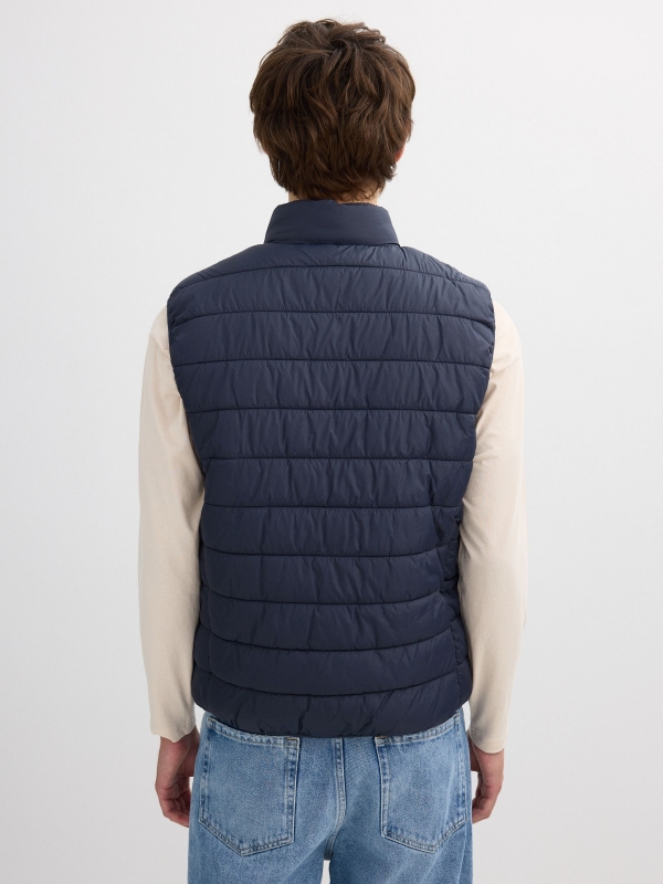 Padded vest navy middle back view