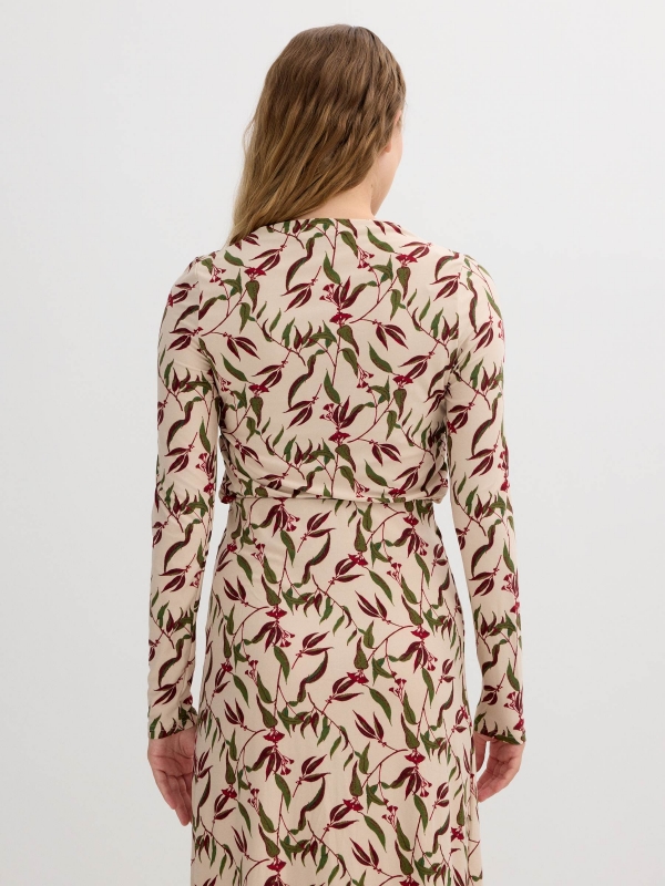 Printed t-shirt off white middle back view
