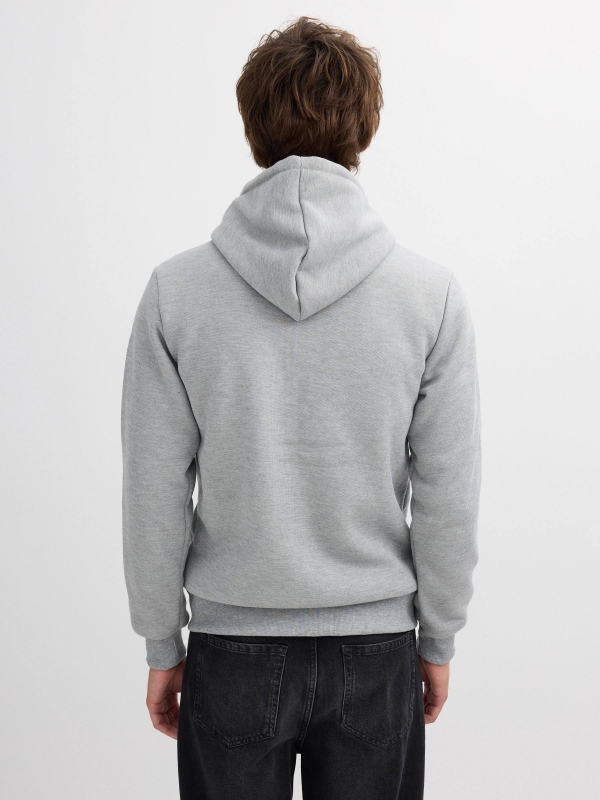 Sudadera con cremallera gris vigoré medio vista media trasera