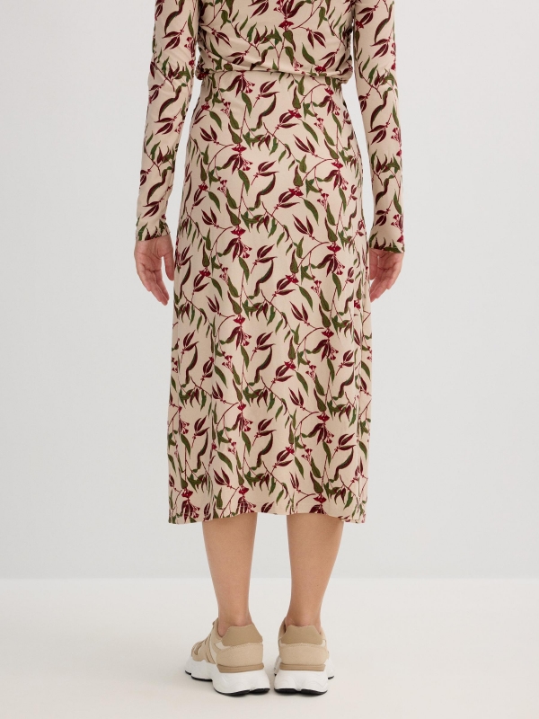 Falda midi estampada blanco roto vista detalle