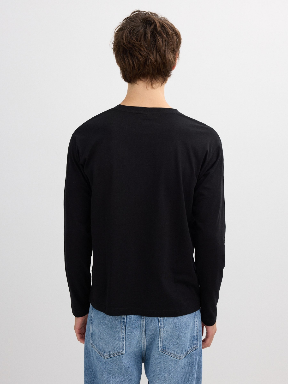 Camiseta manga larga Inside negro vista media trasera