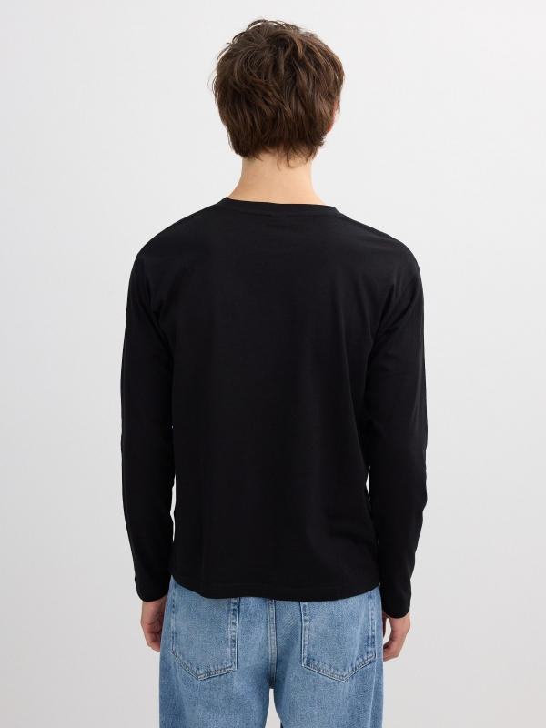 Camiseta de manga longa Inside preto vista meia traseira