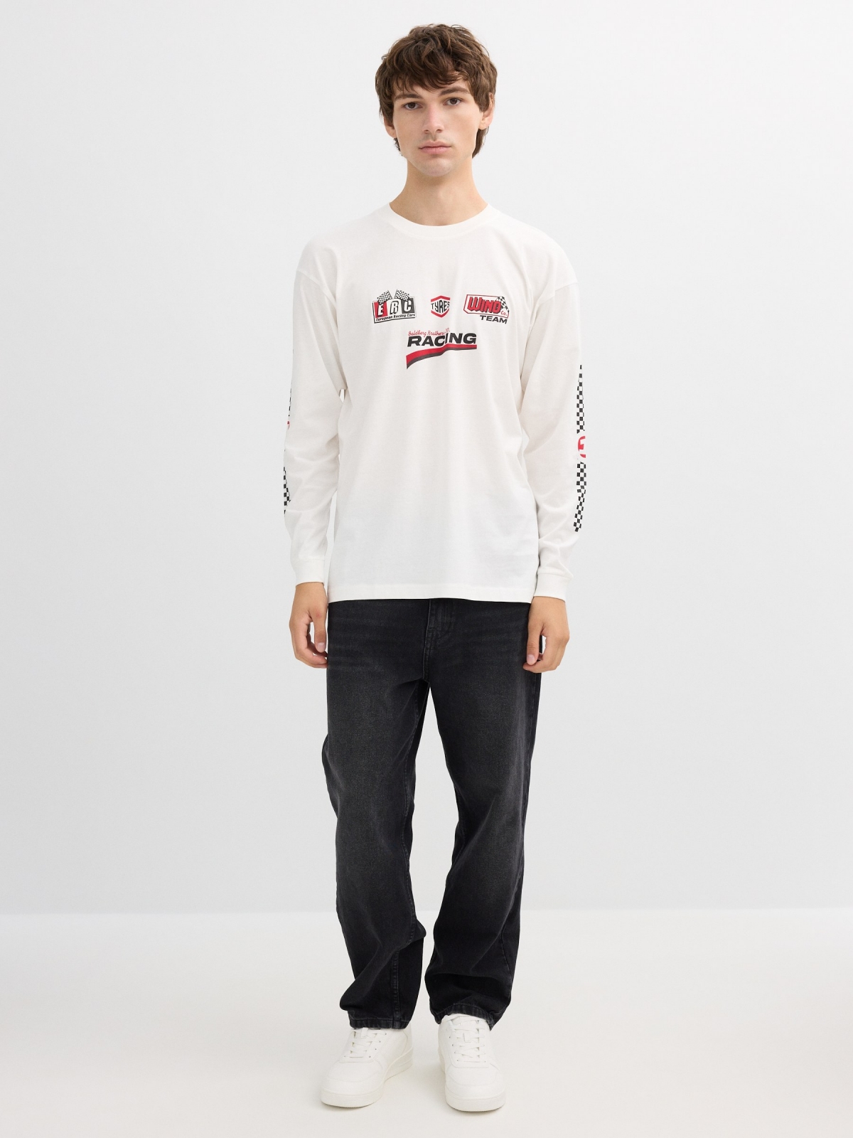 Long sleeve racing shirt raw front view