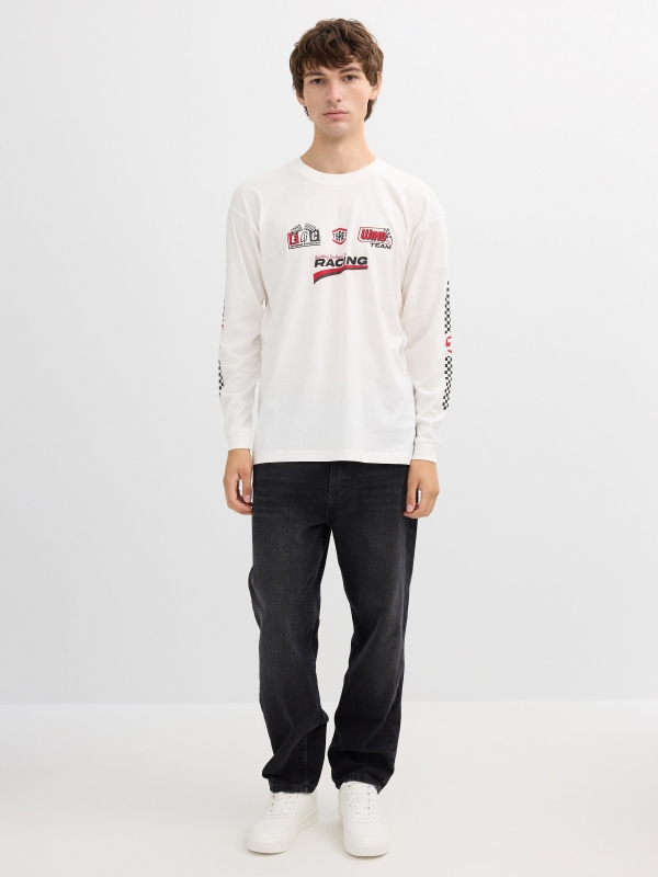 Long sleeve racing shirt raw front view