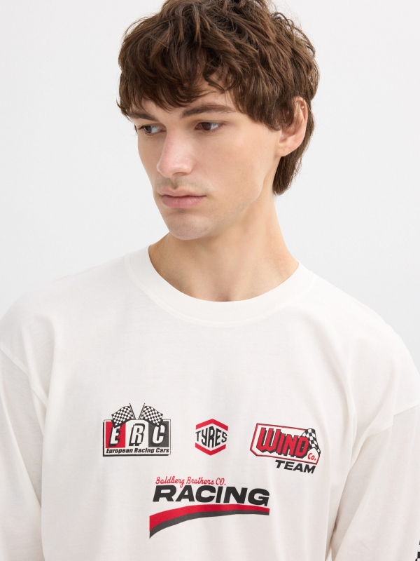 Camiseta de manga longa racing crua vista detalhe