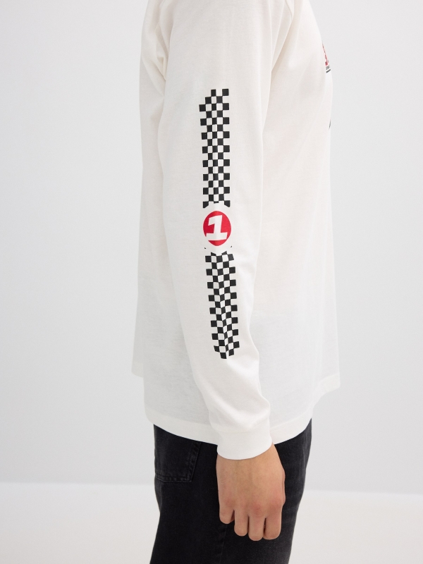 Camiseta de manga longa racing crua vista detalhe