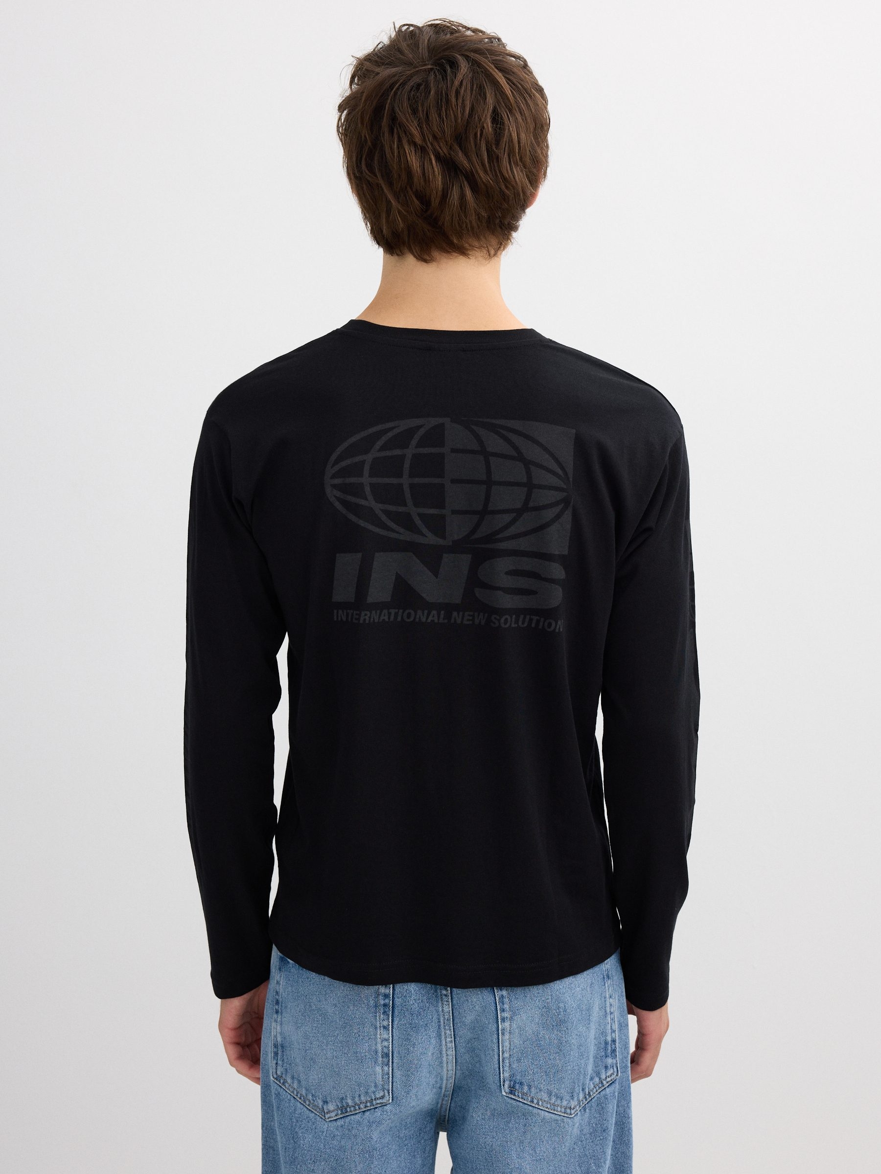 Long sleeve shirt INS black middle front view