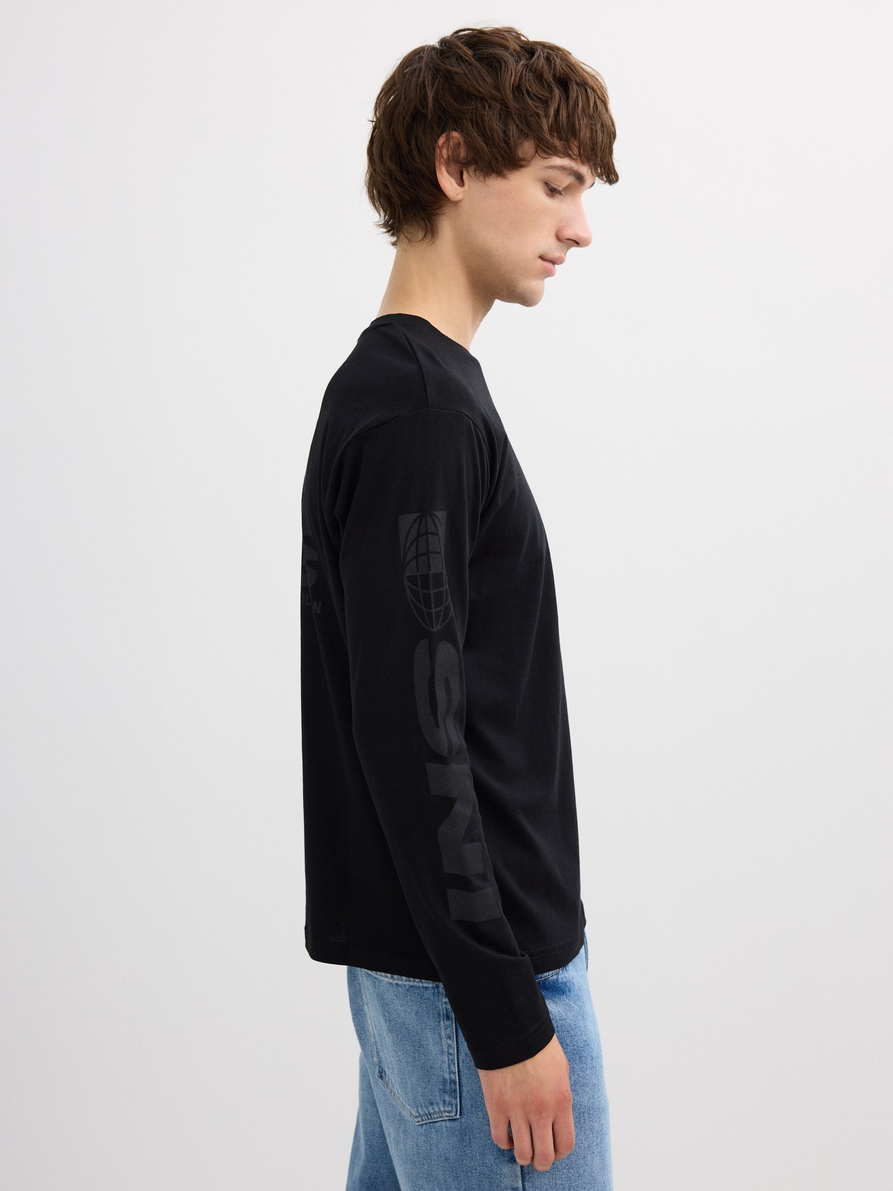 Camiseta manga larga INS negro vista media frontal