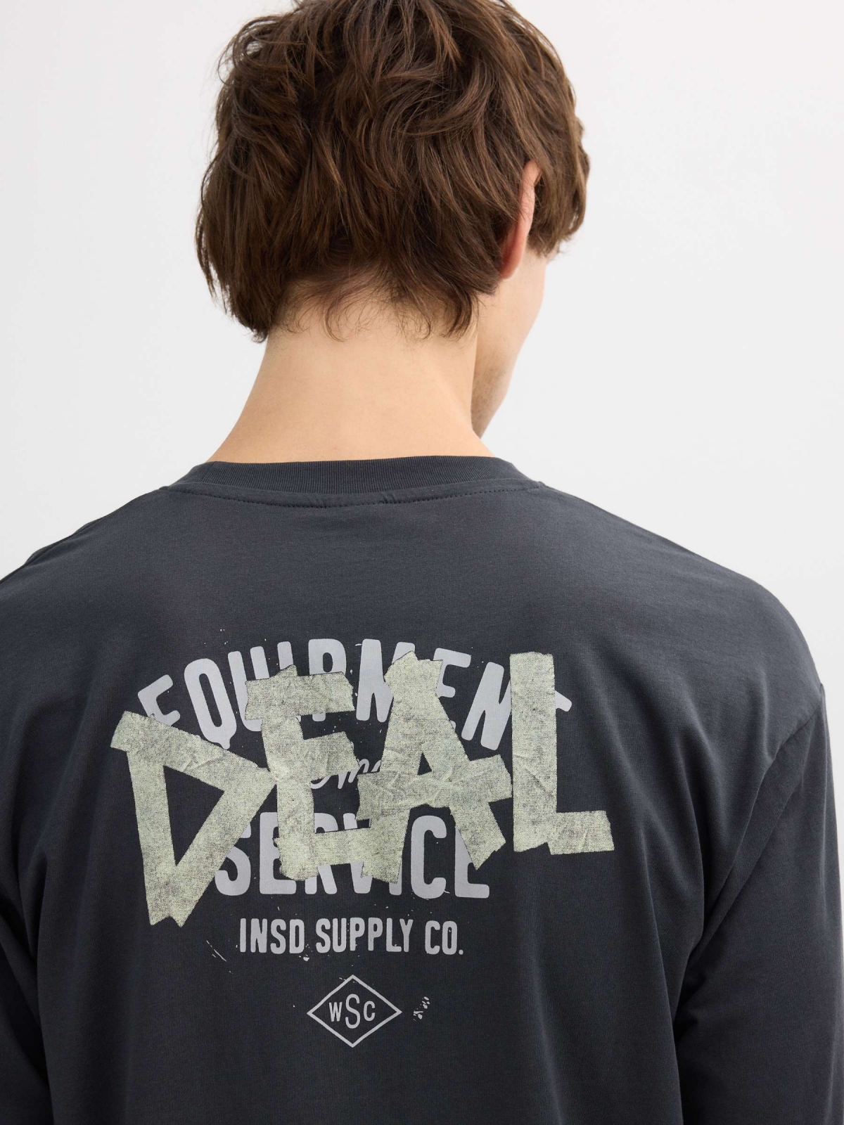 %Cover% Long sleeve tape shirt grey detail view