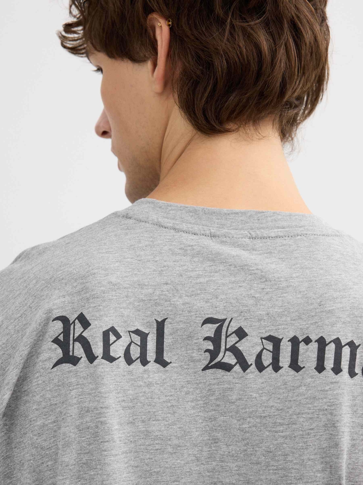 Camiseta de manga longa karma cinza vigoré médio vista detalhe