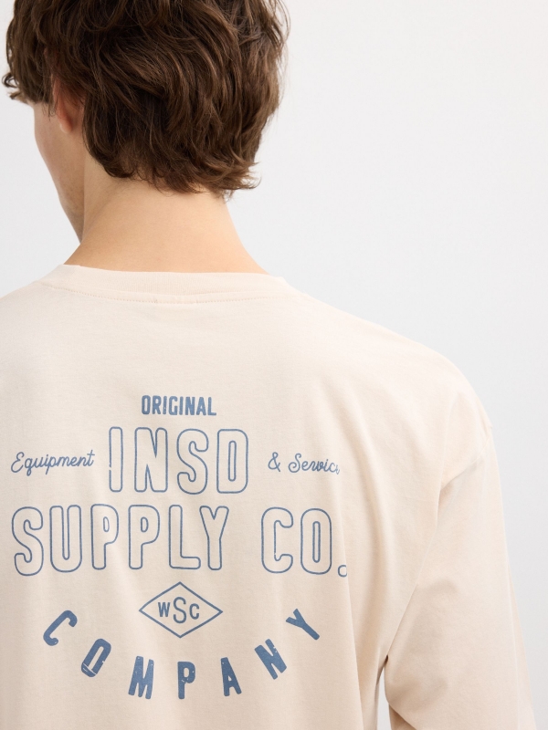 Long sleeve Michigan shirt raw detail view