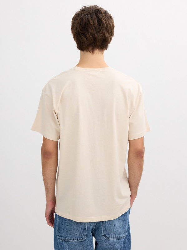Short sleeve t-shirt Inside raw middle back view