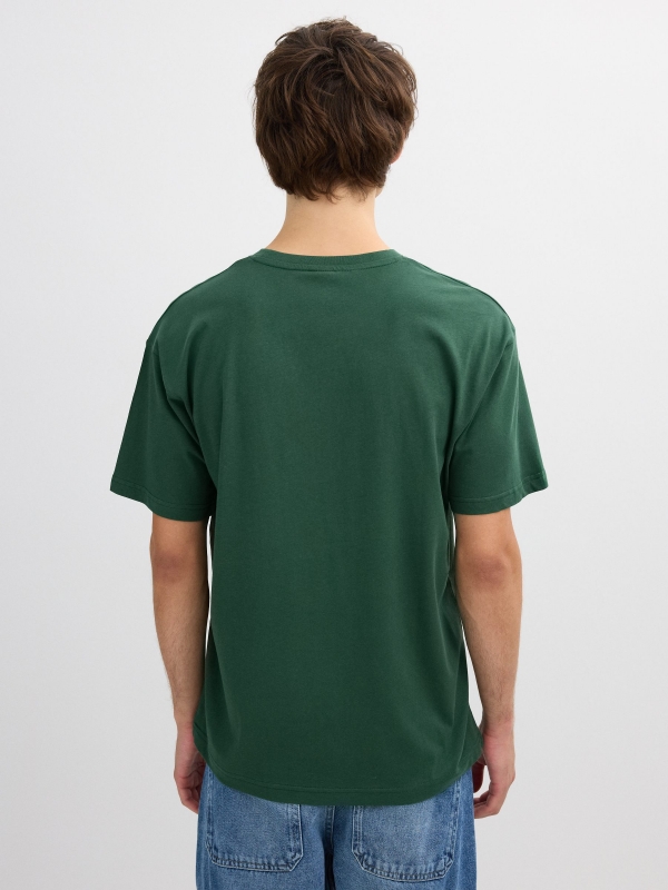 Camiseta manga corte Inside verde vista meia traseira