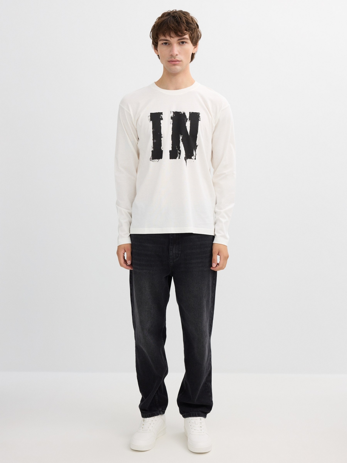 Long sleeve shirt Inside raw front view