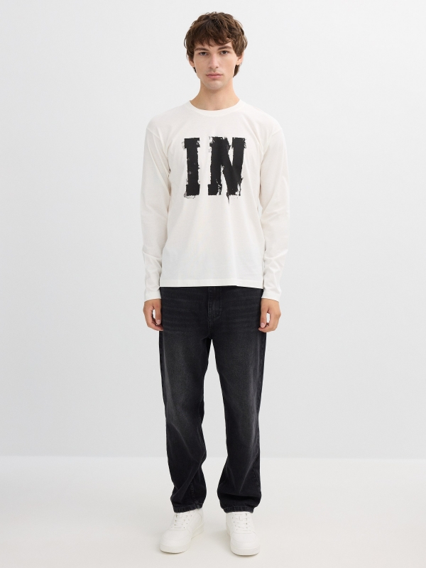 Long sleeve shirt Inside raw front view