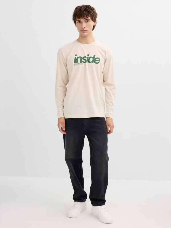 Long sleeve shirt Inside raw front view