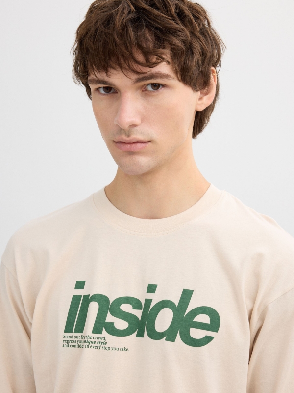 Camiseta manga larga Inside crudo vista detalle