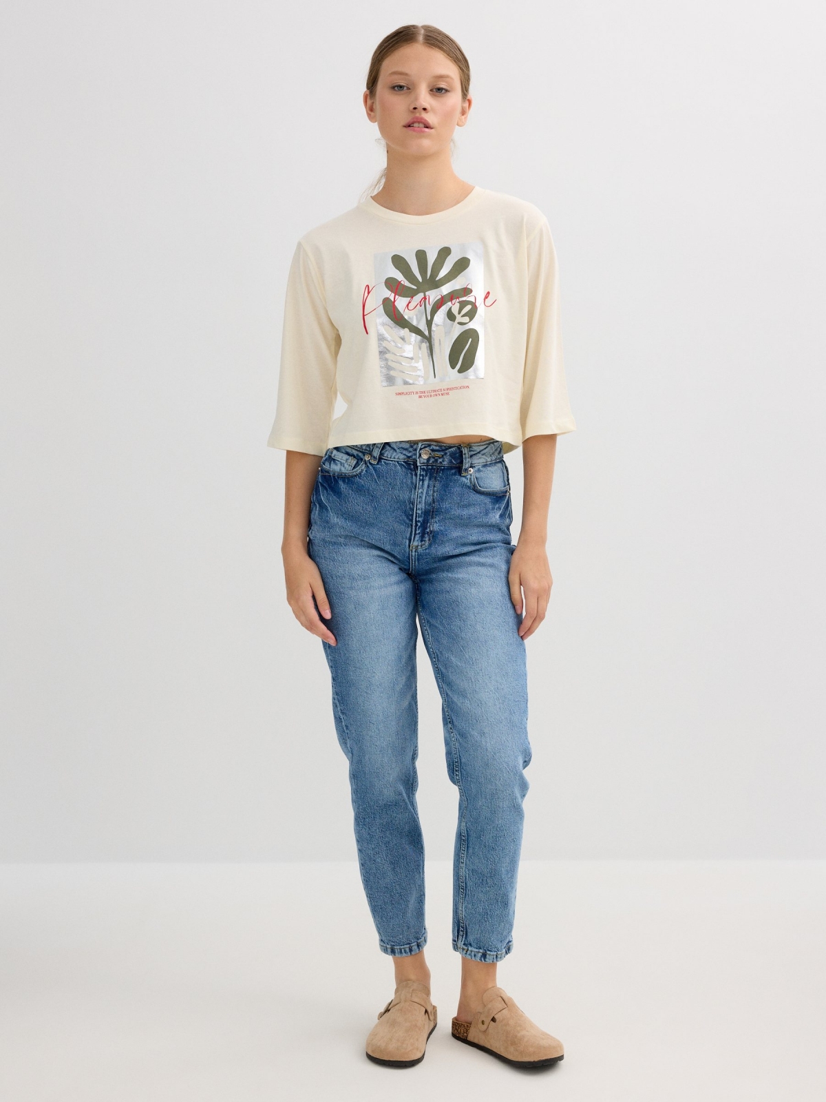 Camiseta estampa musa off white vista geral frontal